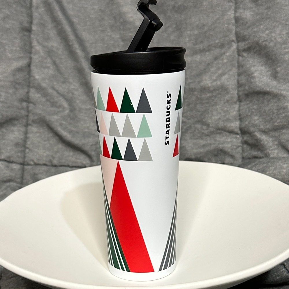 Starbucks 2017 Modern Trees Holiday‎ Stainless Steel Tumbler, 12 Ounce